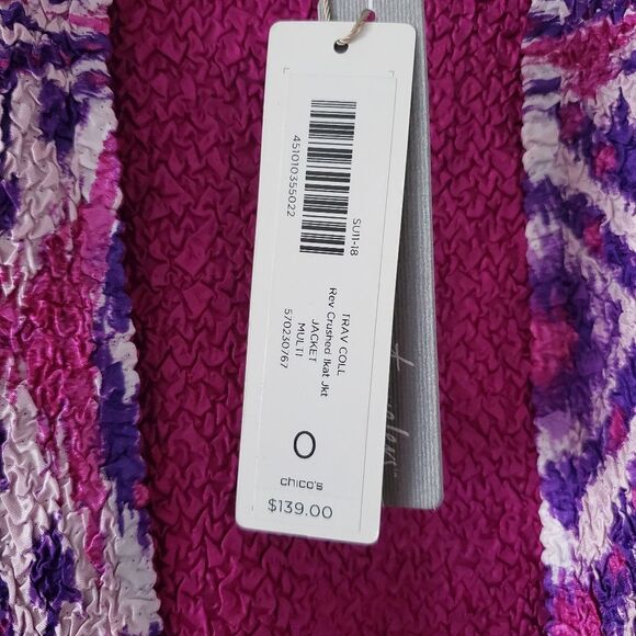 Travelers Collection Reversible Crushed Ikat Jacket Size 0 = XS - Picture 6 of 9